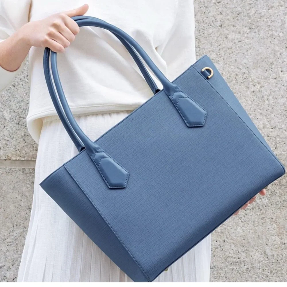 Dagne Dover Signature Tote Bag in Ash Blue - Picture 5 of 13